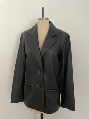 Vintage Margaret Godfrey Bloomingdales Genuine Leather Blazer Jacket, Women's 8